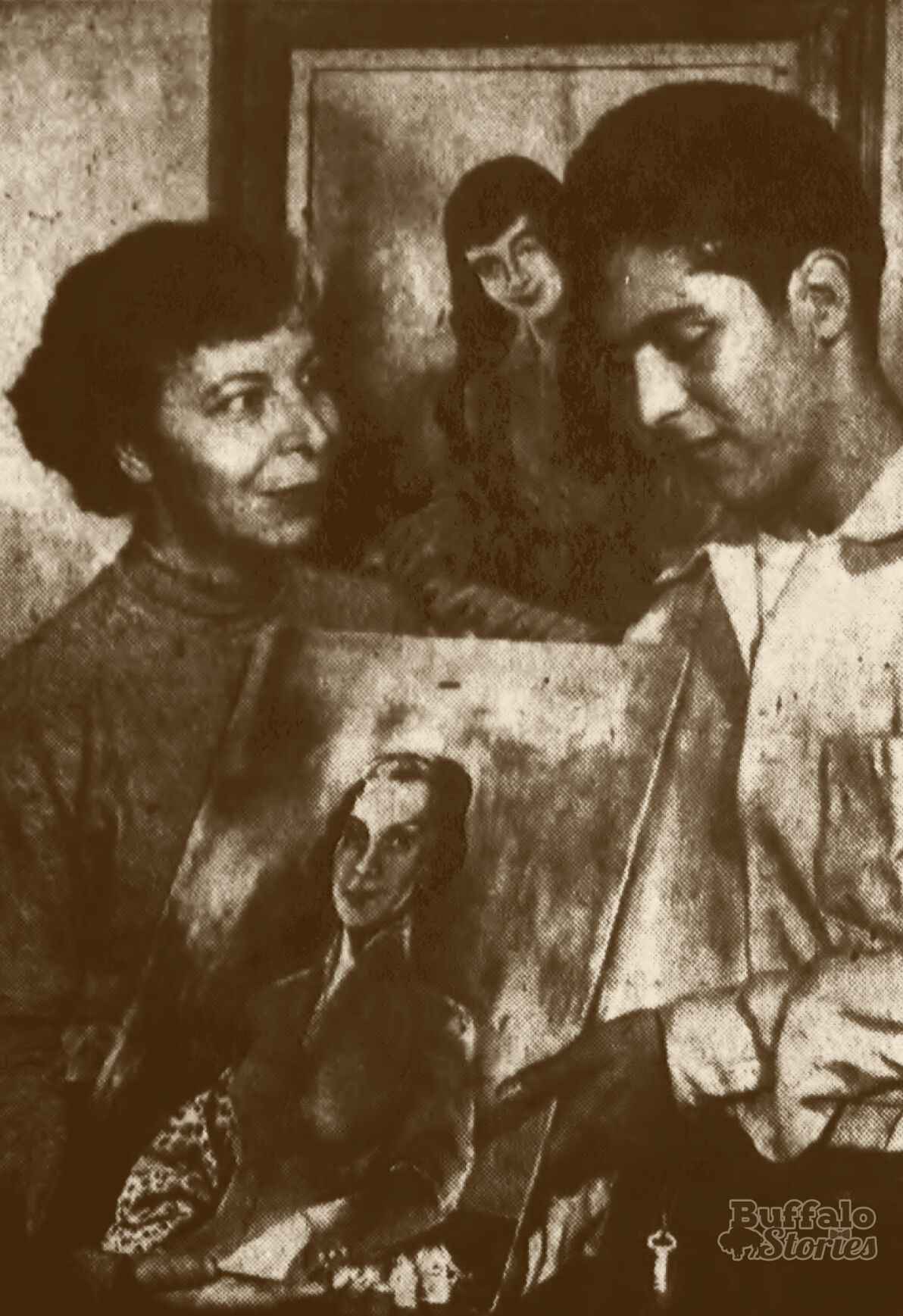 Spain Rodriguez and his mother, Buffalo artist Steve Nomi